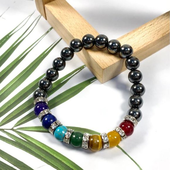 10mm “Weight Loss” 7 Chakra Healing Balance Magnetic Stretch Bracelet - Picture 4 of 11